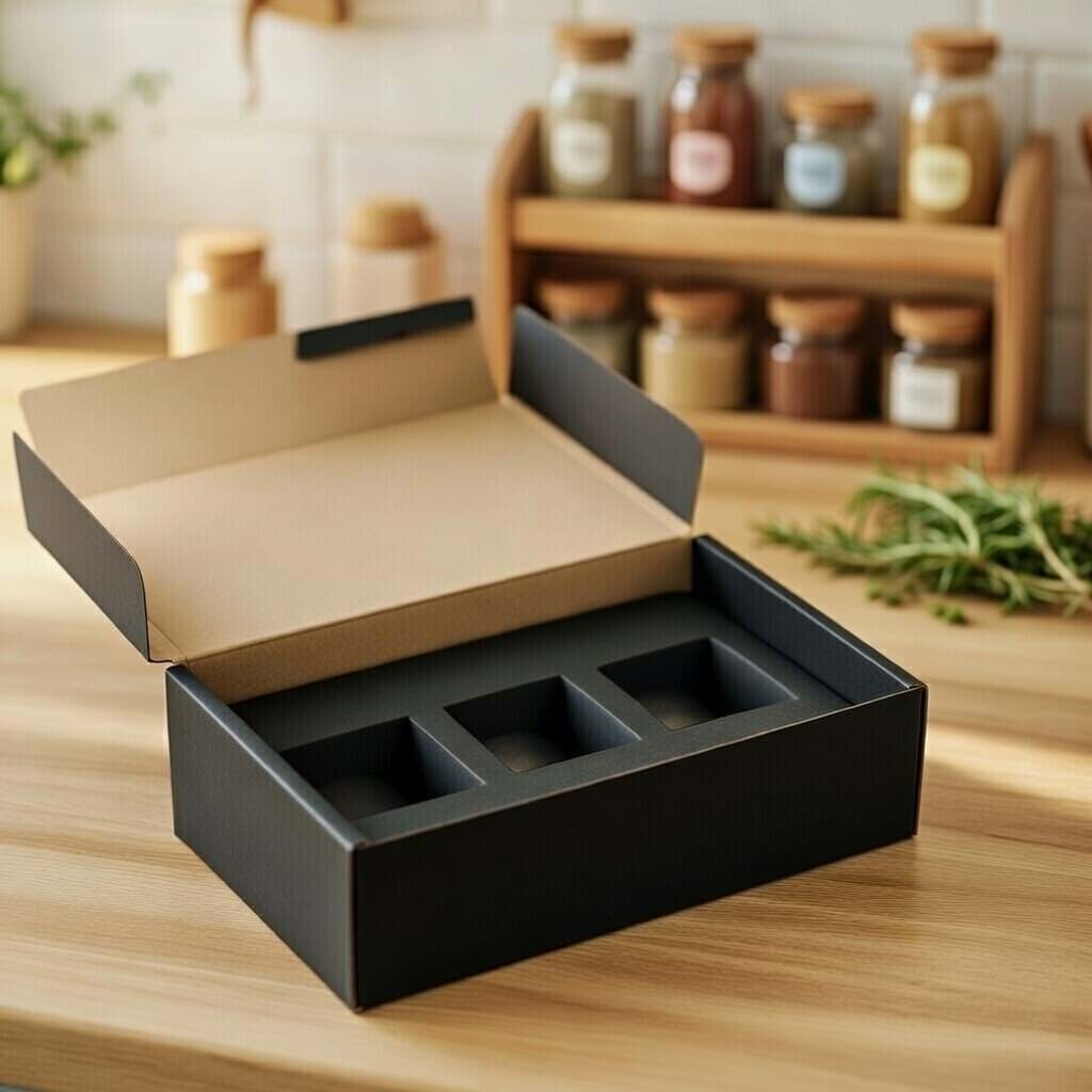 Geschenkkarton schwarz für Gewürzssets 